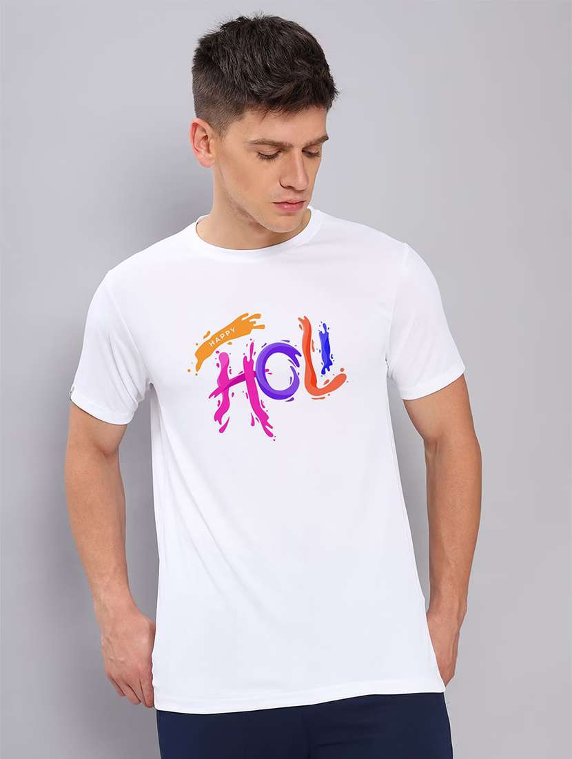 men printed short sleeves holi t-shirt