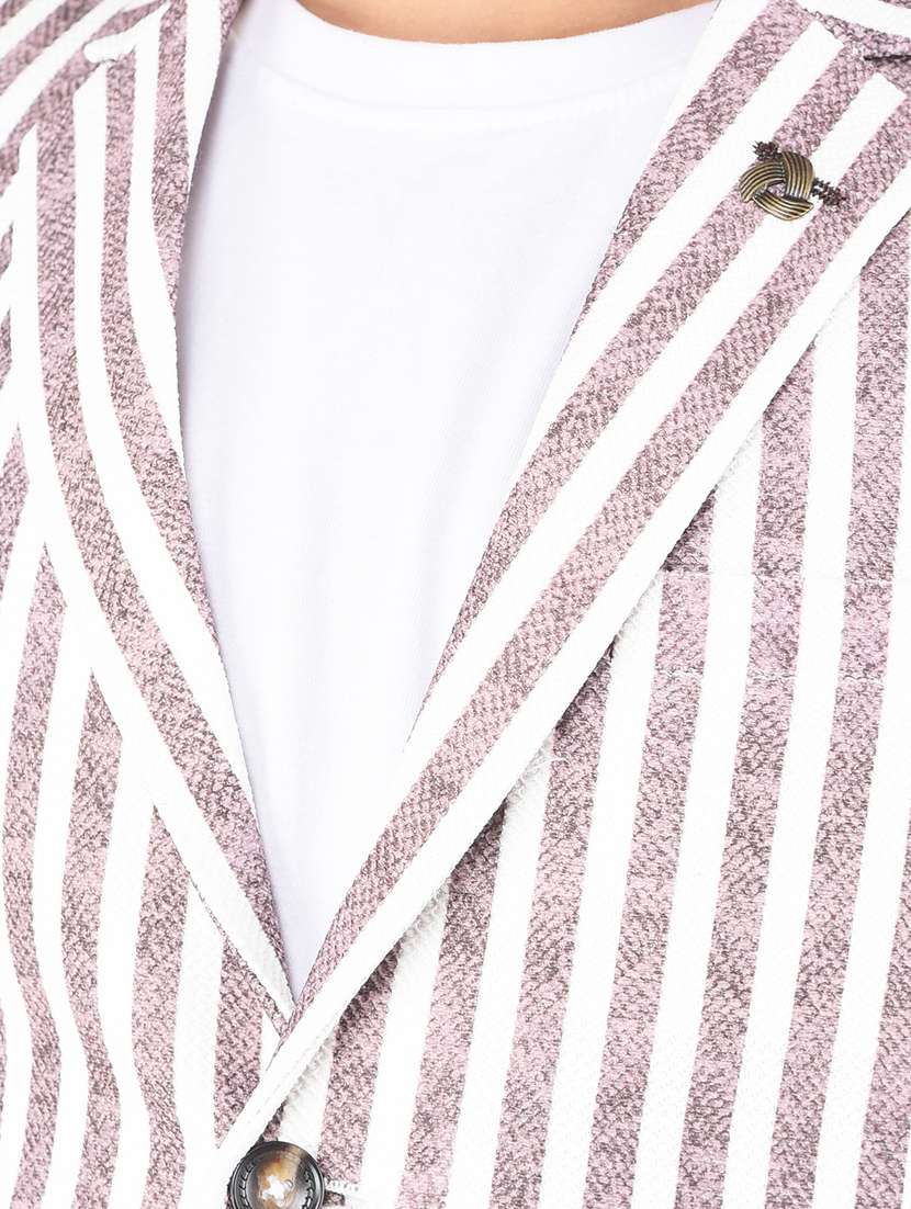 brown cotton blend blazer jackets & coat - 21732389 -  Standard Image - 5