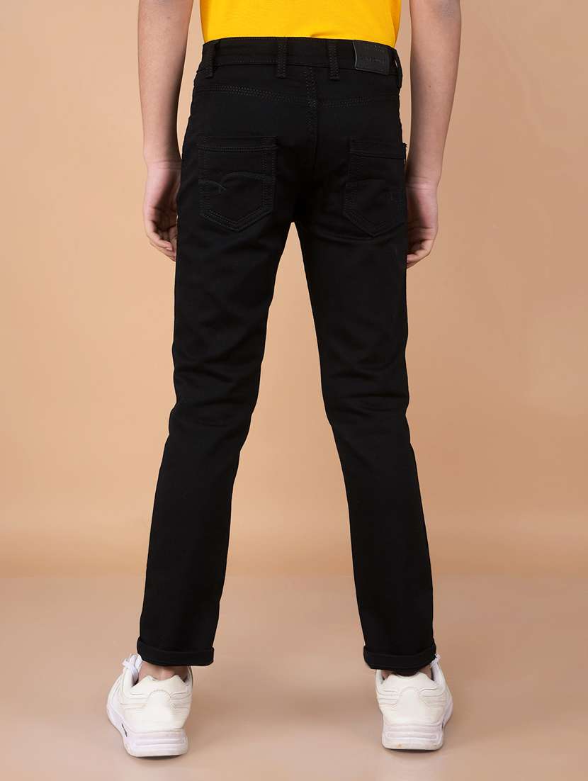 boys solid mid rise jeans - 21732549 -  Standard Image - 3