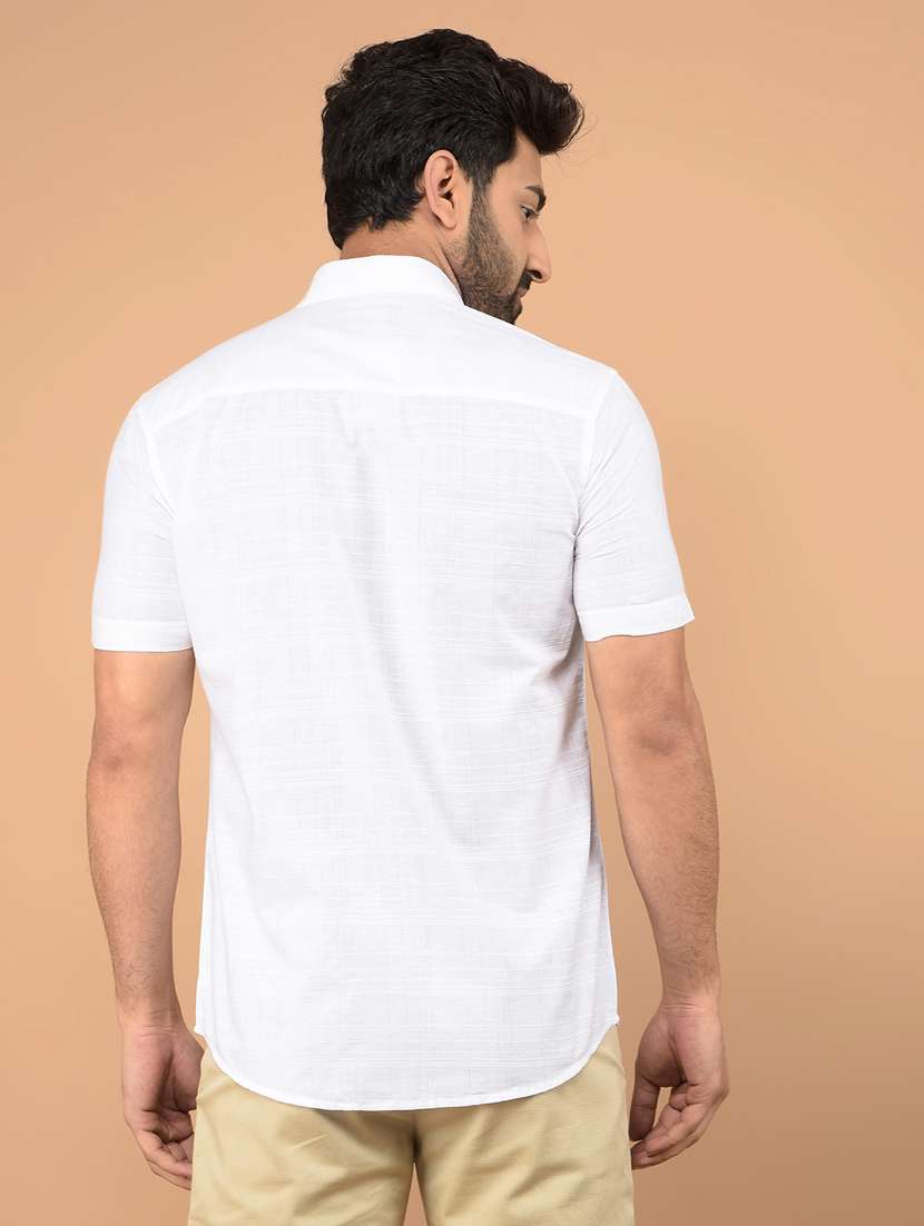 men short sleeves checkered casual shirt - 21732611 -  Standard Image - 3