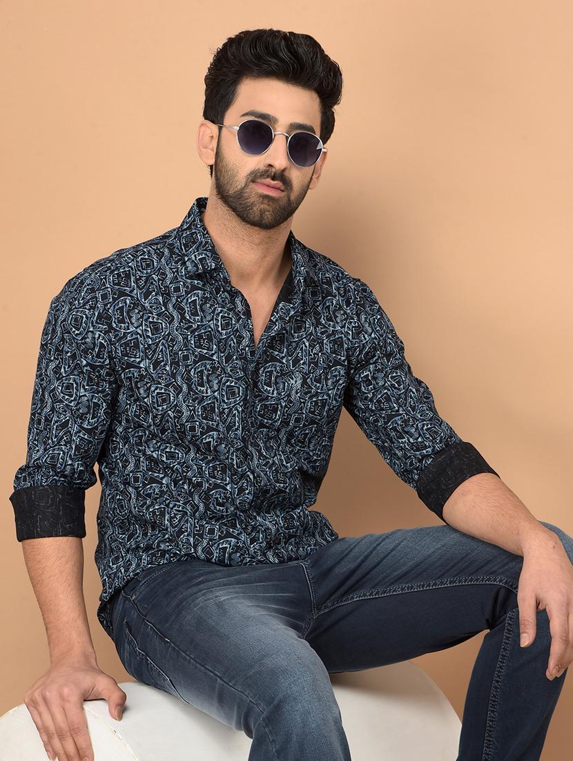 men long sleeves printed casual shirt - 21732621 - Standard Image - 3