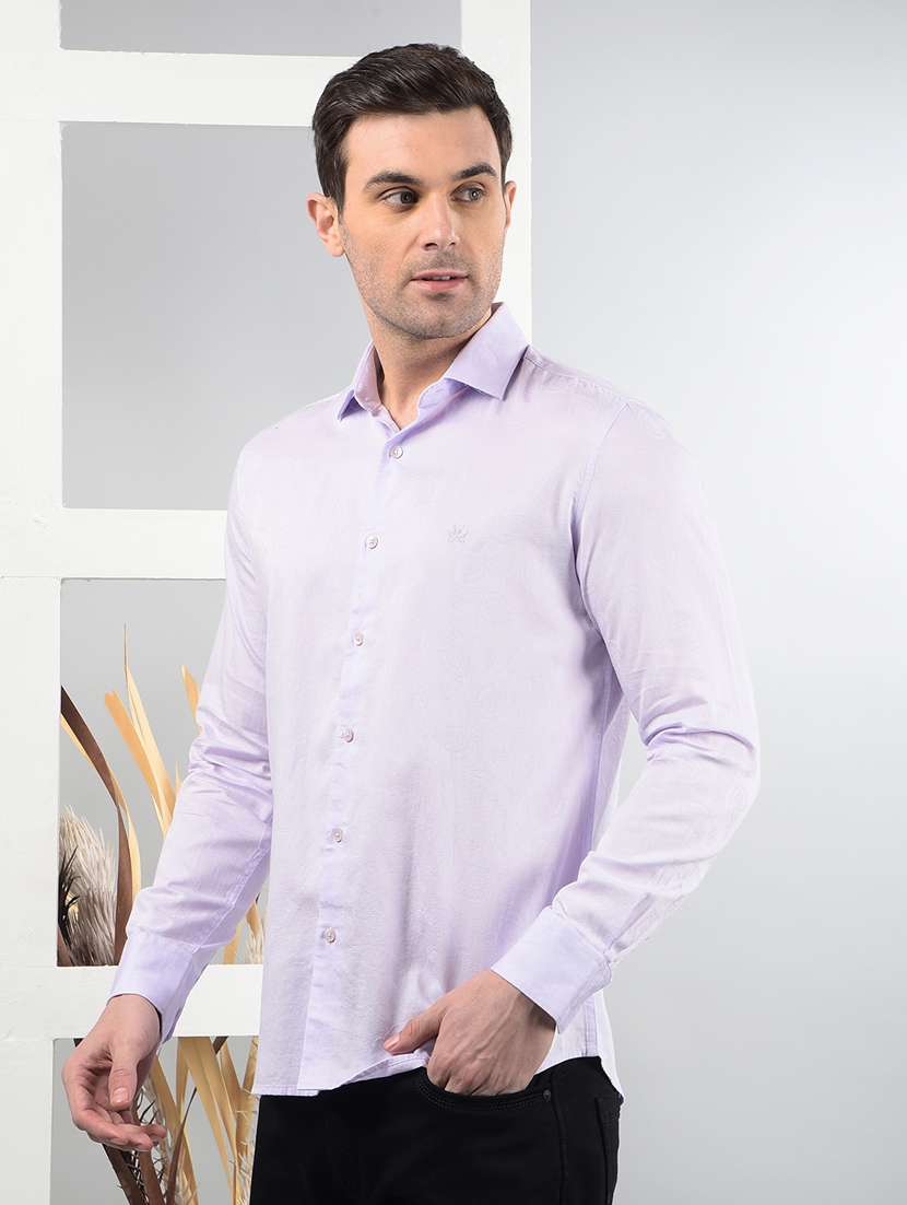 men long sleeves plain casual shirt