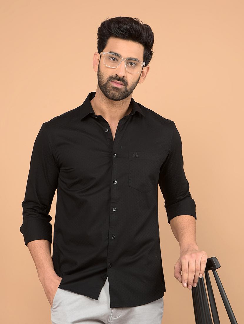 men long sleeves self design casual shirt - 21732630 - Zoom Image - 0
