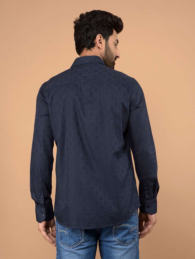 men long sleeves self design casual shirt - 21732632 -  Standard Image - 3