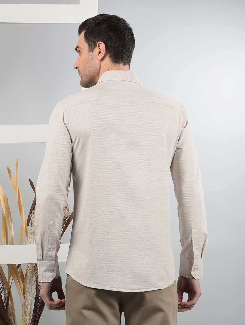men long sleeves self design casual shirt - 21732638 -  Standard Image - 3