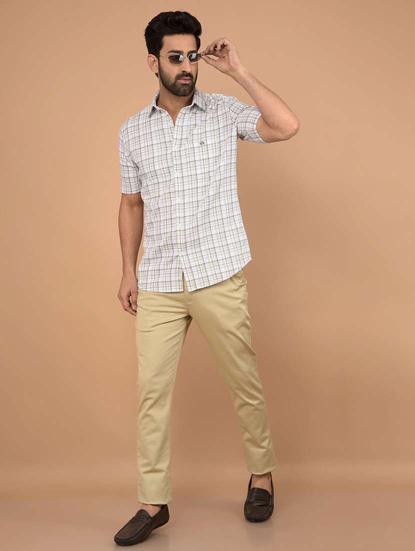 men short sleeves checkered casual shirt - 21732648 -  Standard Image - 3