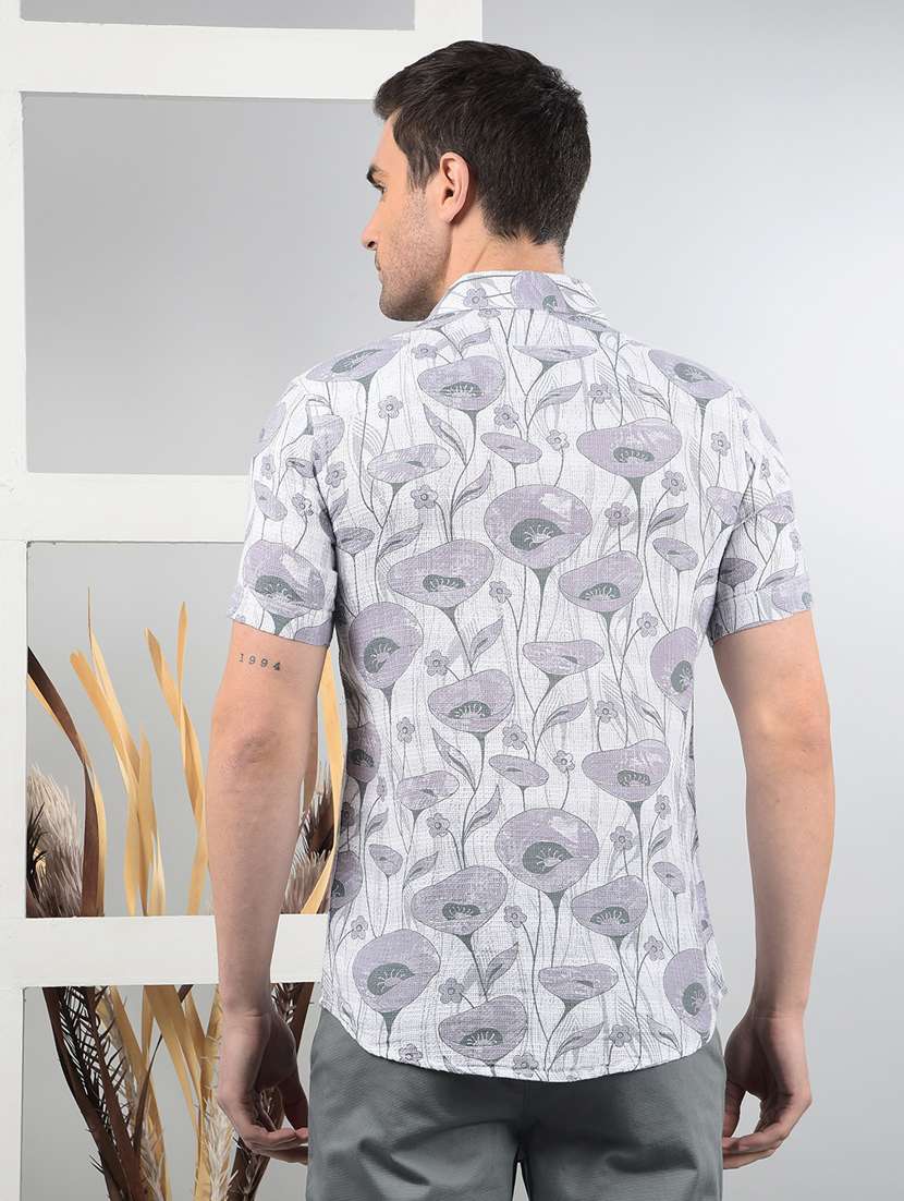 men short sleeves printed casual shirt - 21732675 -  Standard Image - 3