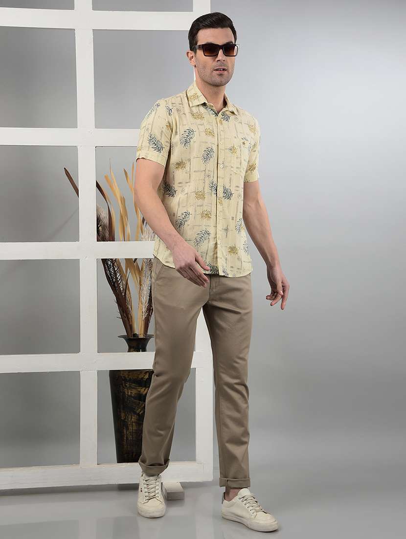 men mid rise solid chinos - 21732684 -  Standard Image - 5