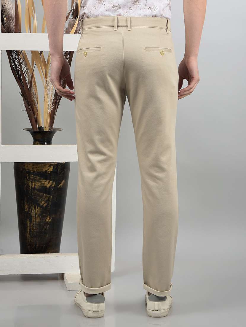 men mid rise solid chinos - 21732687 -  Standard Image - 3