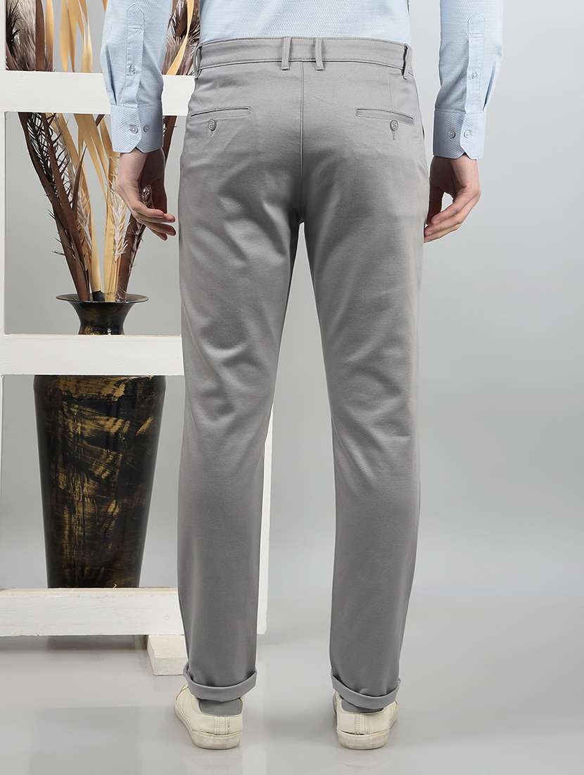 men mid rise solid chinos - 21732688 - Standard Image - 3