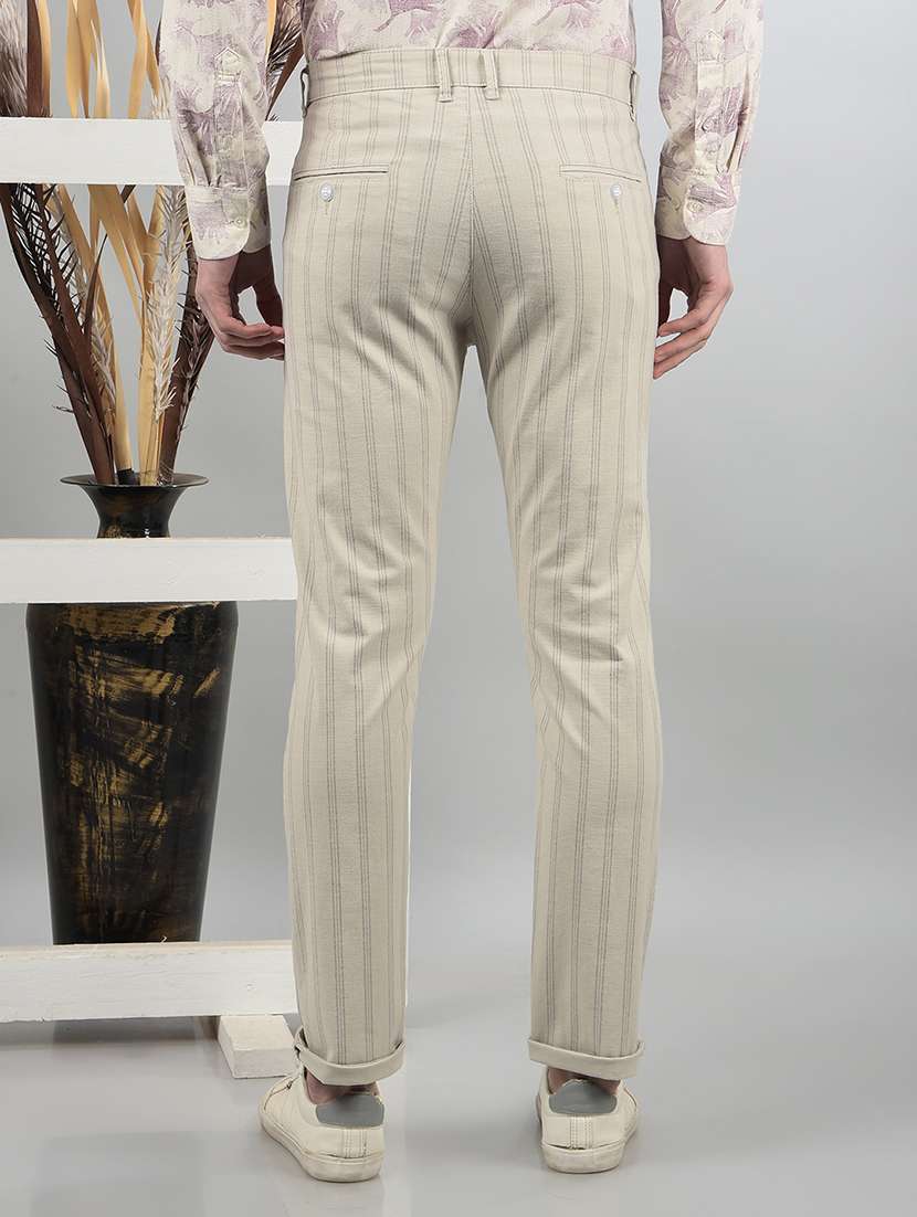 men mid rise striped chinos - 21732691 -  Standard Image - 3
