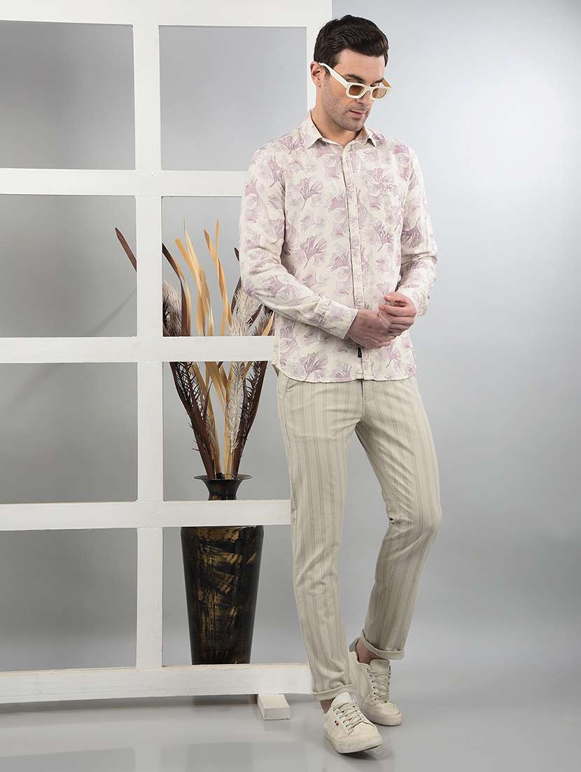 men mid rise striped chinos - 21732691 -  Standard Image - 5