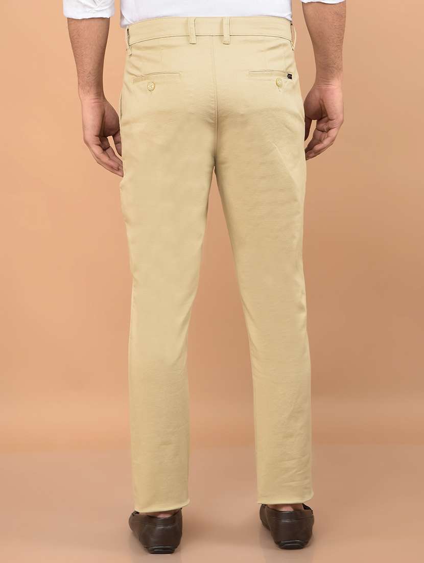 men solid mid rise chinos  - 21732693 -  Standard Image - 3