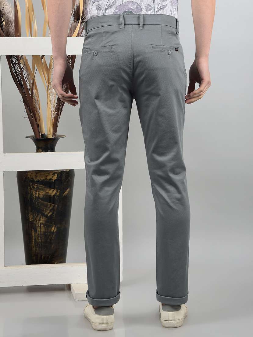 men solid mid rise chinos  - 21732694 -  Standard Image - 3