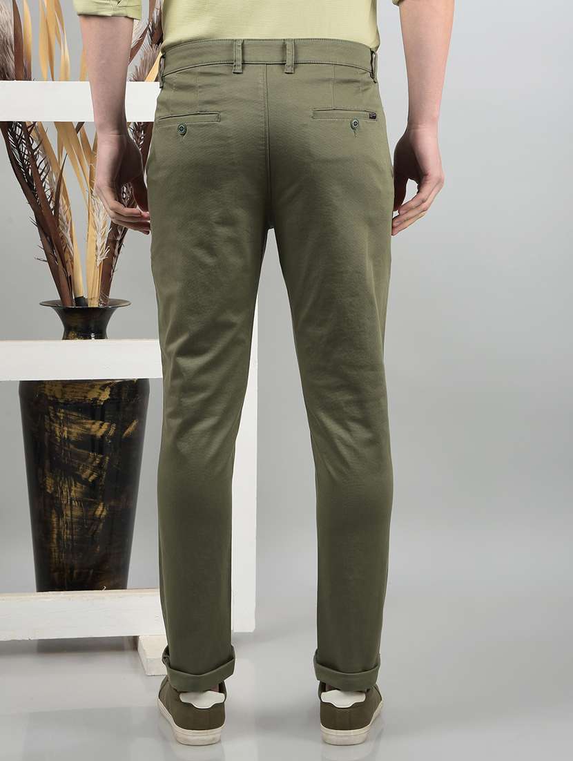 men solid mid rise chinos  - 21732695 -  Standard Image - 3