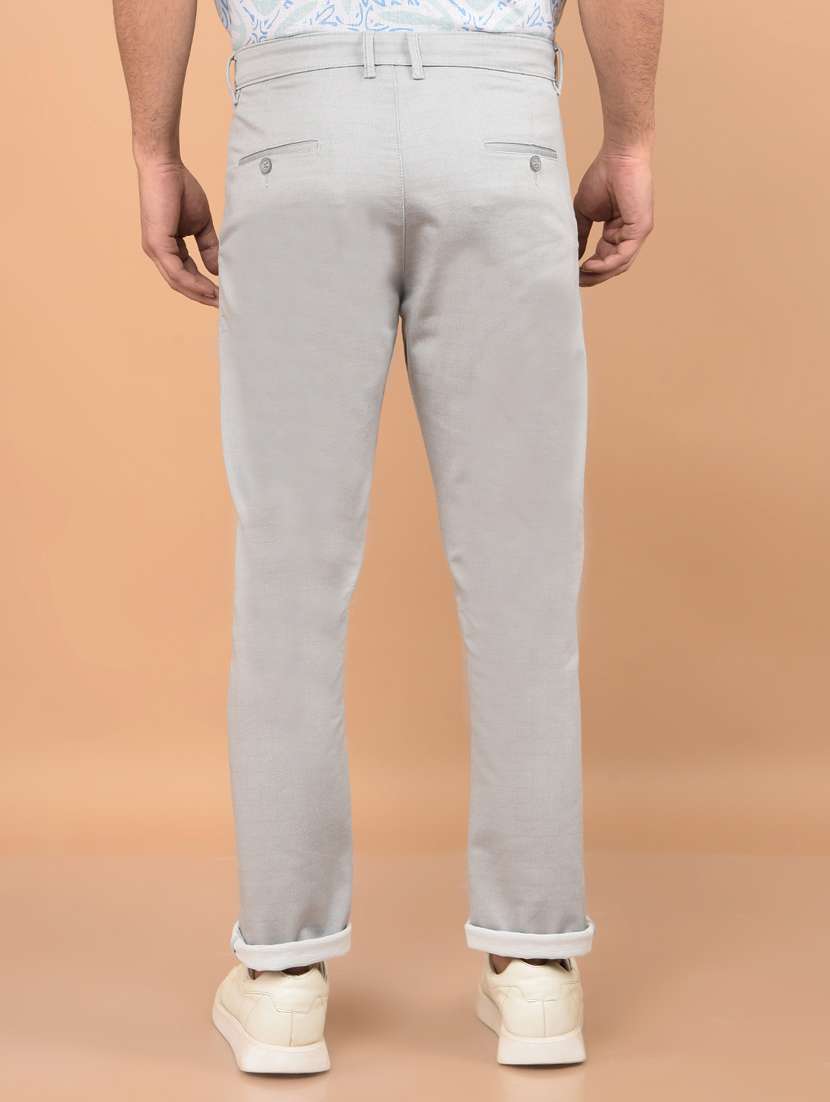 men solid mid rise chinos  - 21732701 -  Standard Image - 3