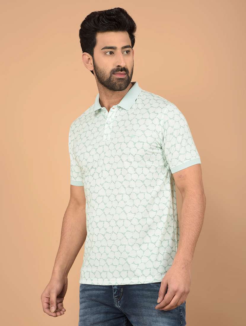 men short sleeves printed polo t-shirt