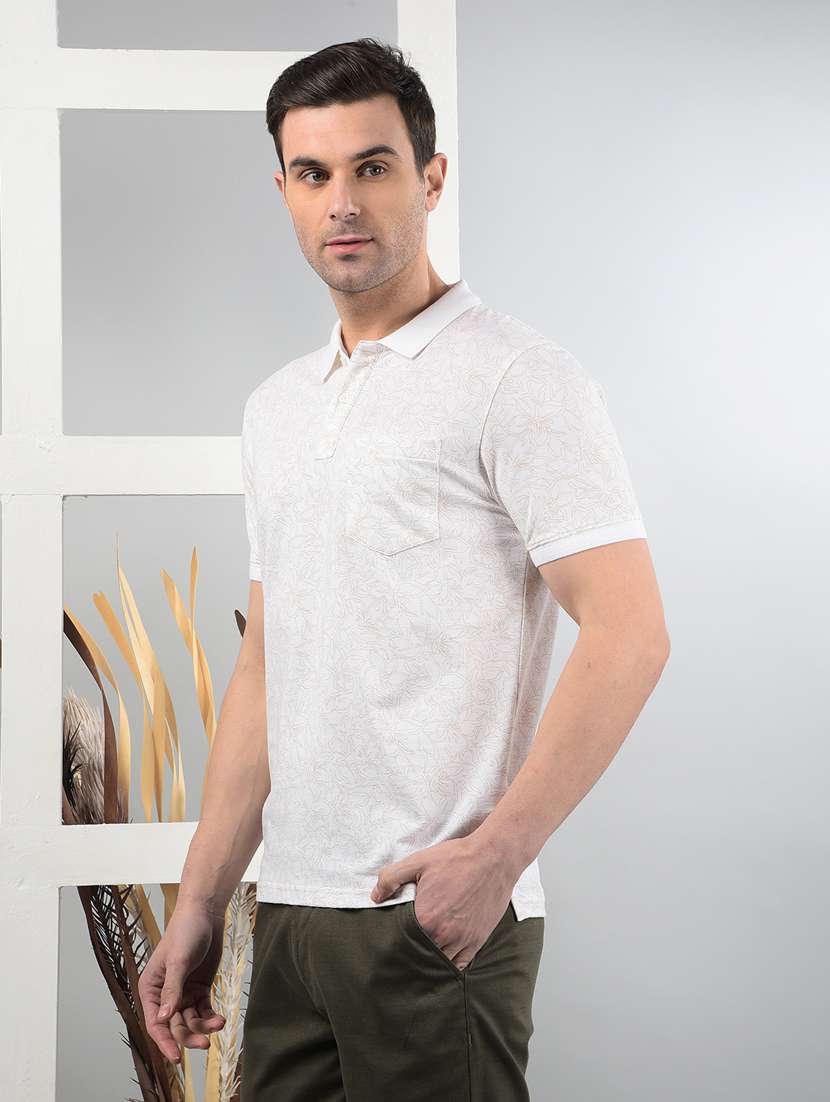 men short sleeves printed polo t-shirt