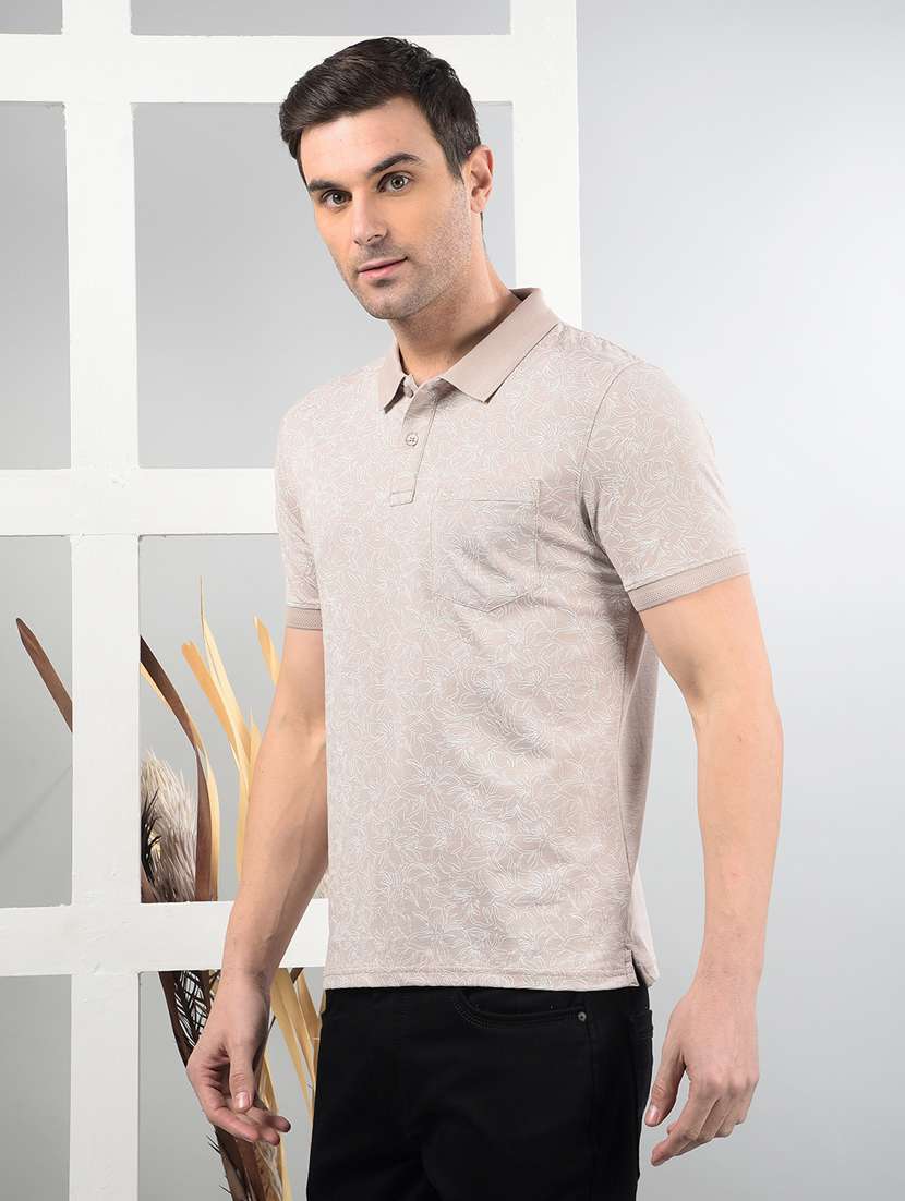 men short sleeves printed polo t-shirt