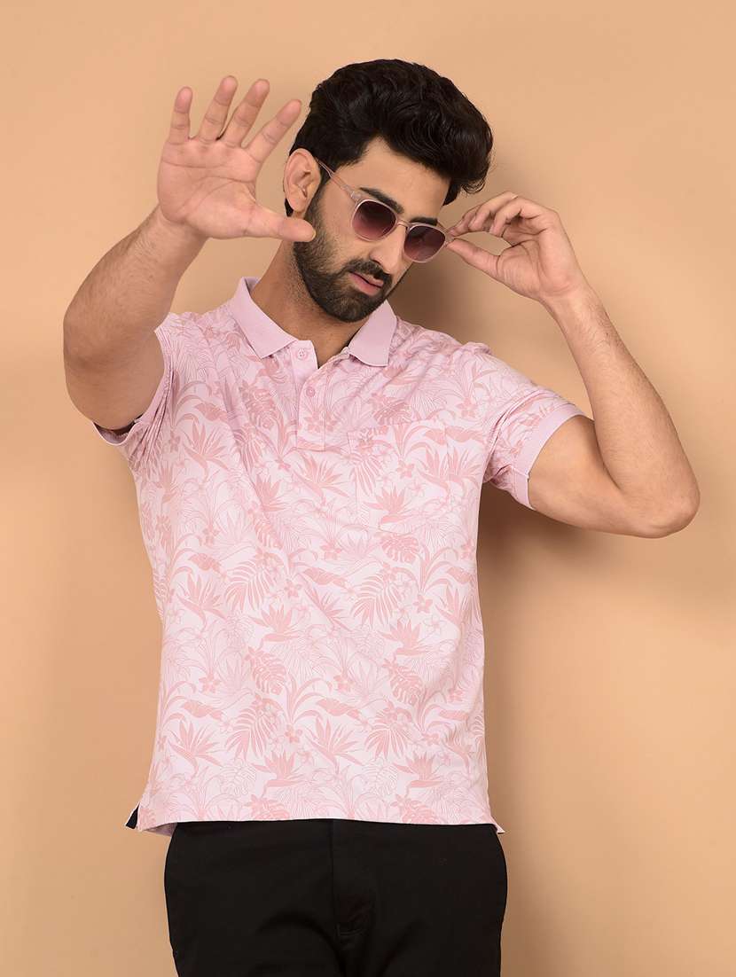 men short sleeves printed polo t-shirt