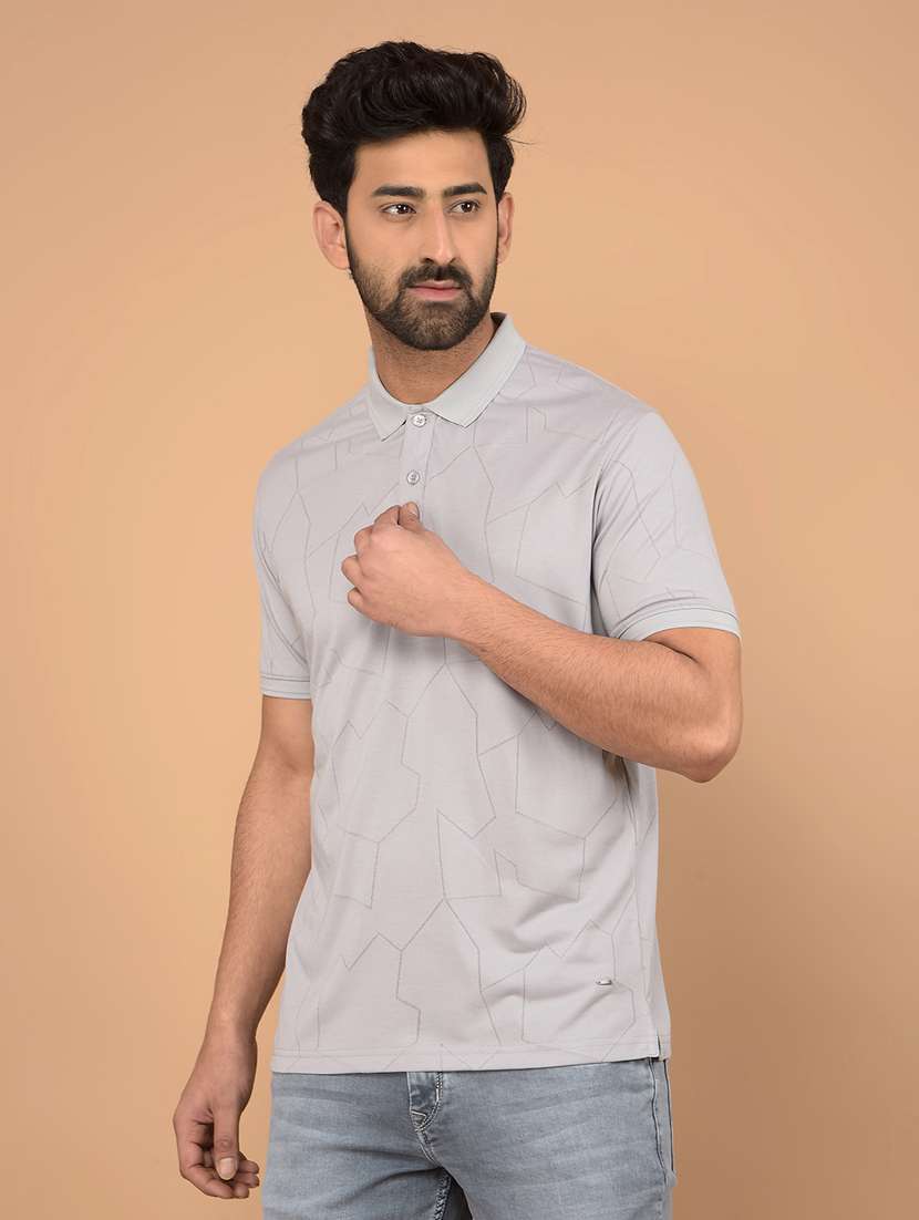 men short sleeves printed polo t-shirt