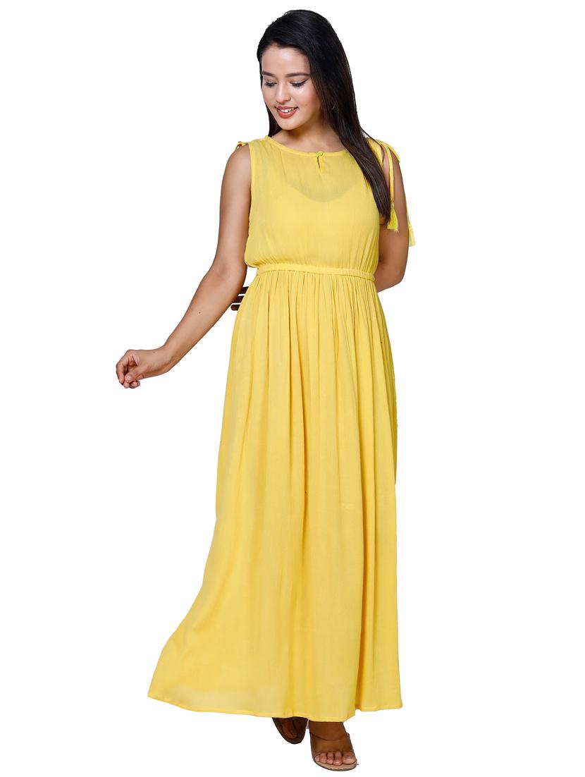 women black solid sleeveless a-line maxi dress - 21732859 - Standard Image - 3