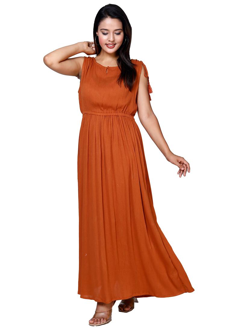 women black solid sleeveless a-line maxi dress - 21732871 - Standard Image - 3