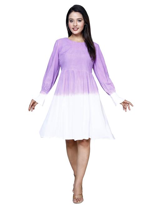 women tie & dye long sleeve fit & flare dress - 21732874 - Standard Image - 0