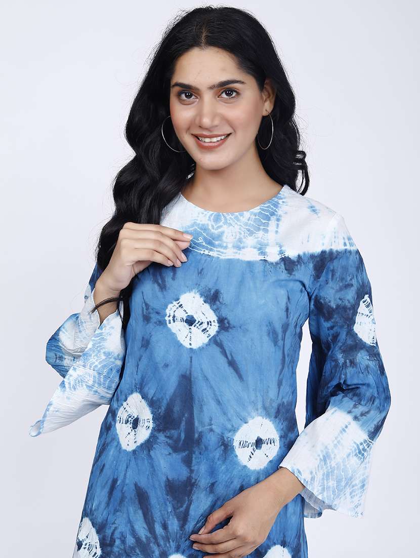 women tie & dye bell sleeve sheath dress - 21732878 -  Standard Image - 3