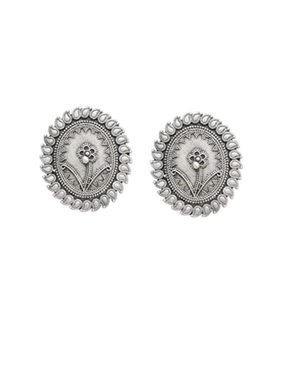 silver-toned & silver-plated studs earrings - 21733261 - Zoom Image - 0