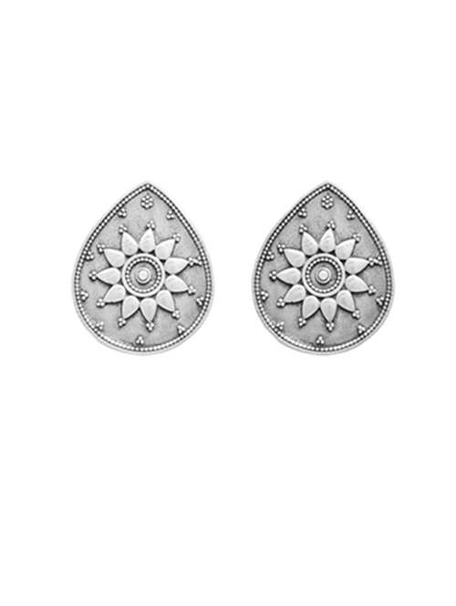 silver-toned & silver-plated oxidized studs earrings - 21733271 -  Standard Image - 0