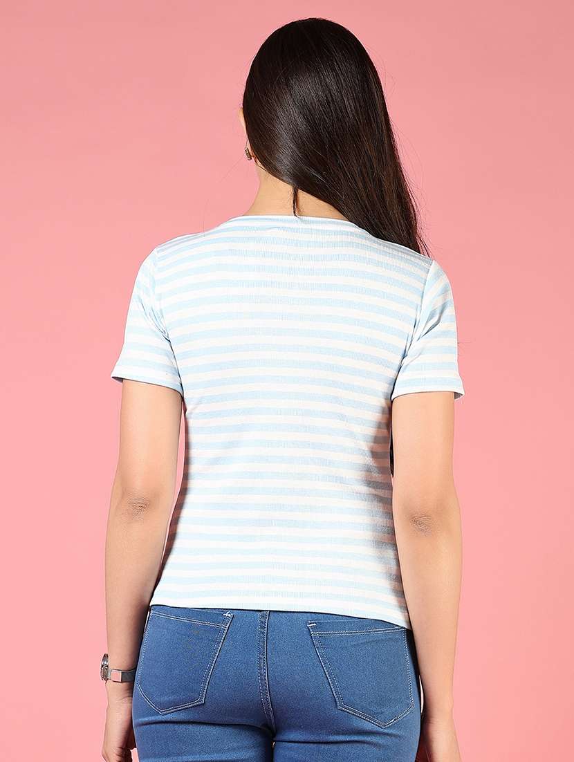 women striped short sleeve t-shirt - 21733401 -  Standard Image - 3