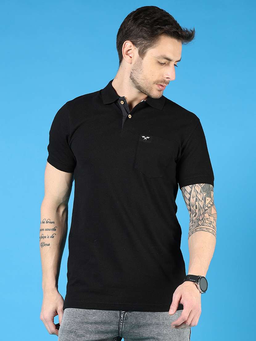 men solid short sleeve regular fit polo t-shirt