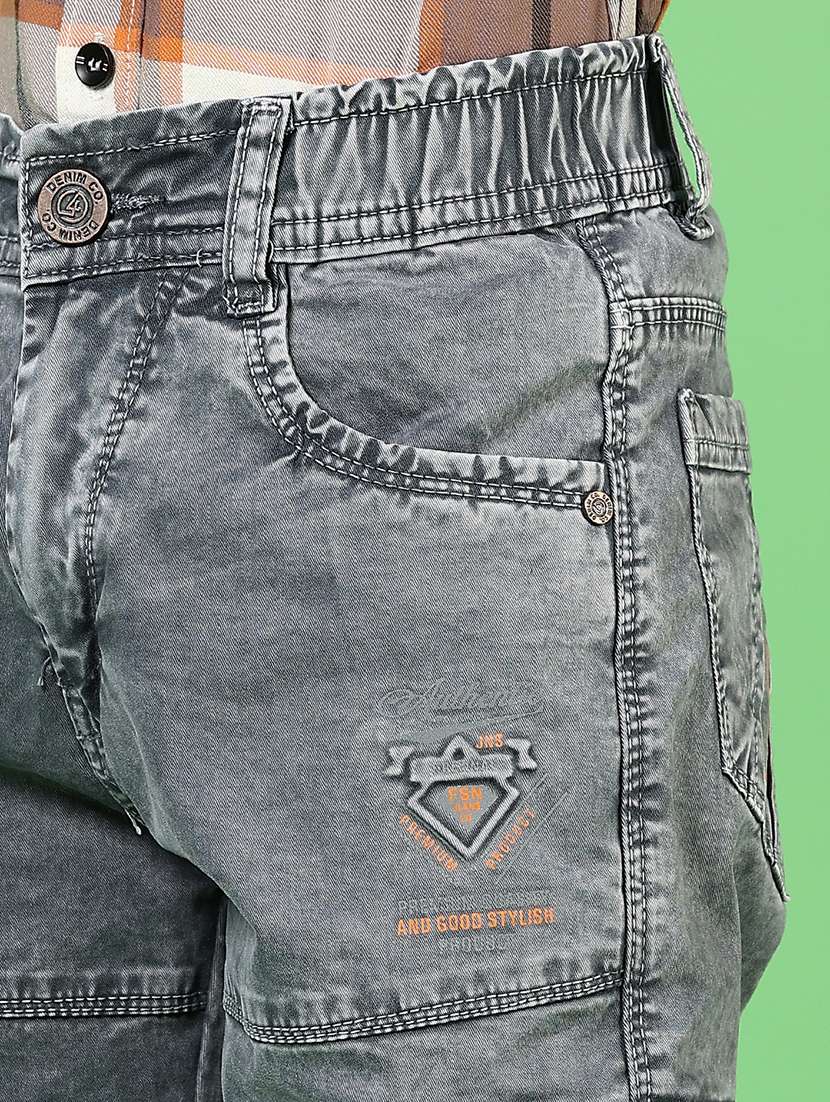 boys grey mid rise plain jogger cargo - 21733509 -  Standard Image - 5