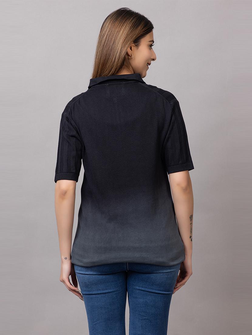 women ombre short sleeve polo t-shirt - 21733593 - Standard Image - 3