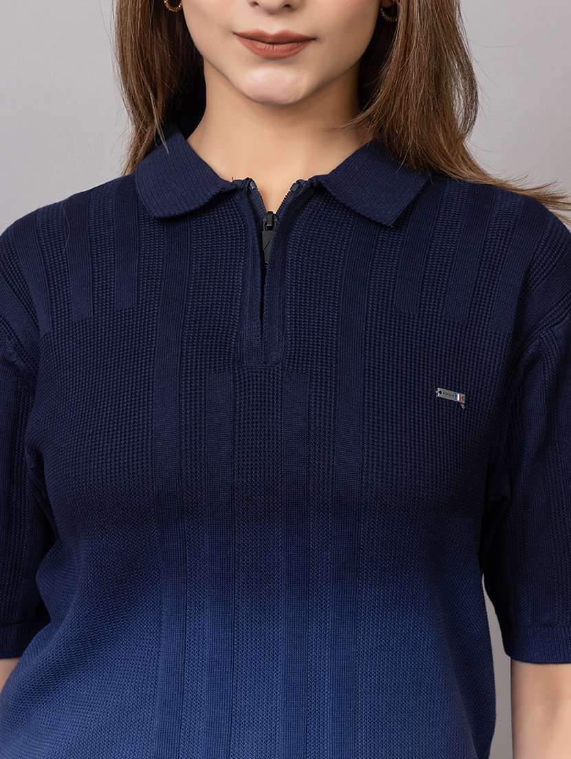 women ombre short sleeve polo t-shirt - 21733595 -  Standard Image - 5