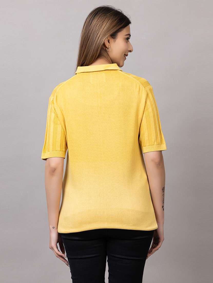 women self design short sleeve polo t-shirt - 21733597 -  Standard Image - 3