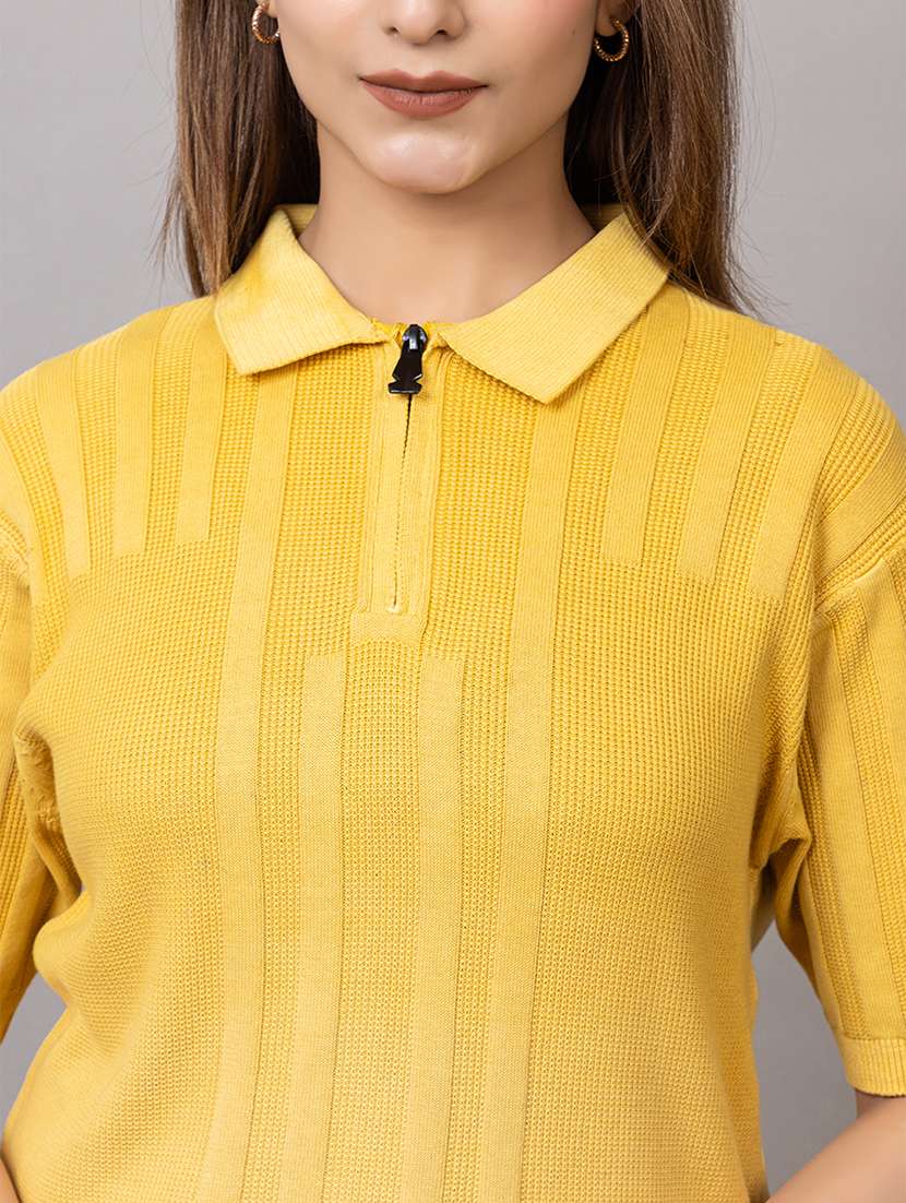 women self design short sleeve polo t-shirt - 21733597 -  Standard Image - 5