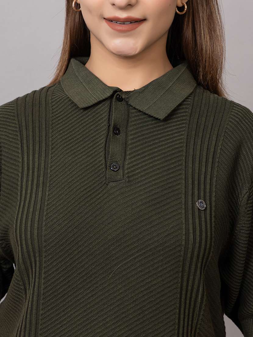 women self design short sleeve polo t-shirt - 21733601 - Standard Image - 5