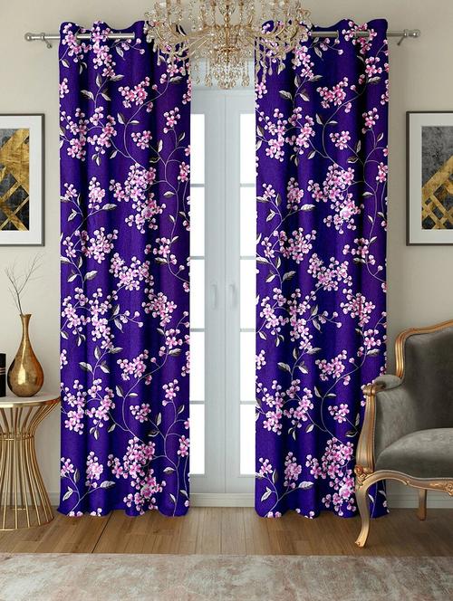 floral printed window curtain (pack of 2) - 21733857 - Standard Image - 0