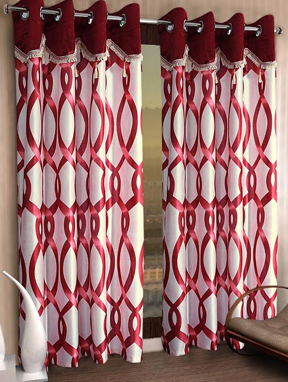 stylish and attractive printed curtains - set of 2 - 21734013 - Zoom Image - 0