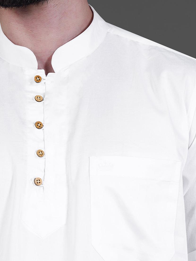 men solid long sleeve short kurta - 21734948 - Standard Image - 3
