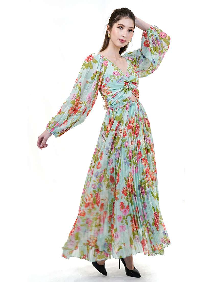women floral printed  fit & flare maxi dress - 21737307 -  Standard Image - 3