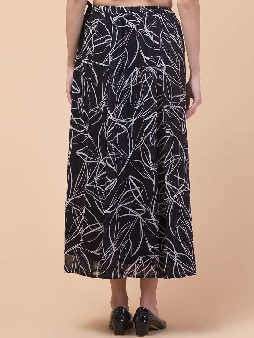 women printed flared long skirt - 21737324 - Standard Image - 3