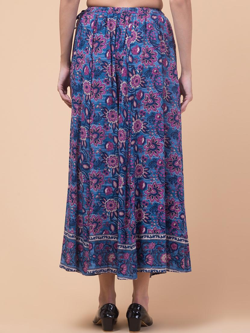 women printed flared long skirt - 21737328 - Standard Image - 3
