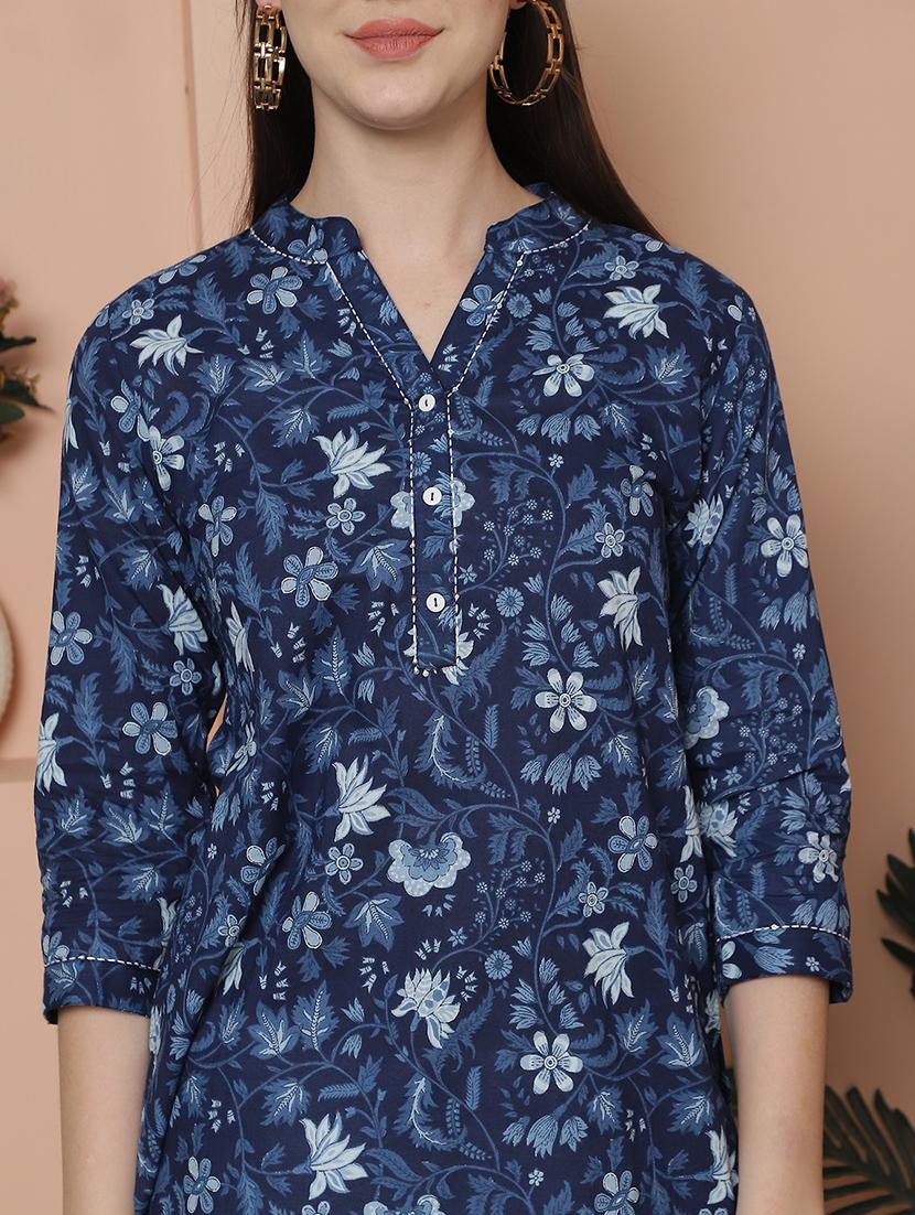 women three quarter sleeve straight kurti - 21737426 - Standard Image - 5