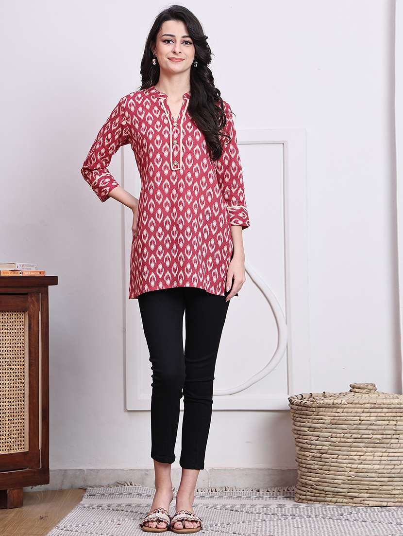 women three quarter sleeve straight kurti - 21737455 -  Standard Image - 3