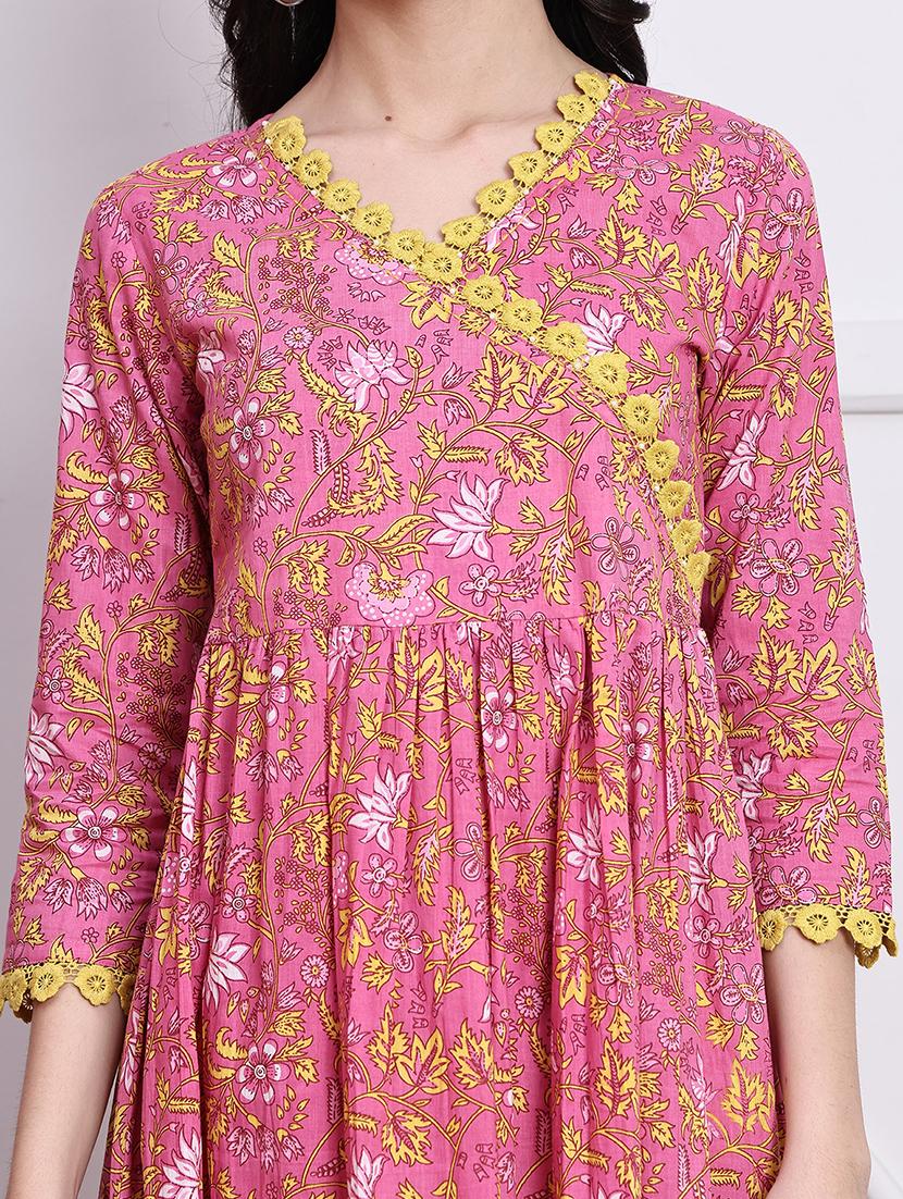 women floral printed overlap neck tiered dress - 21737540 - Standard Image - 3