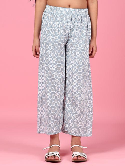 girls printed mid rise palazzo  - 21737775 -  Standard Image - 0
