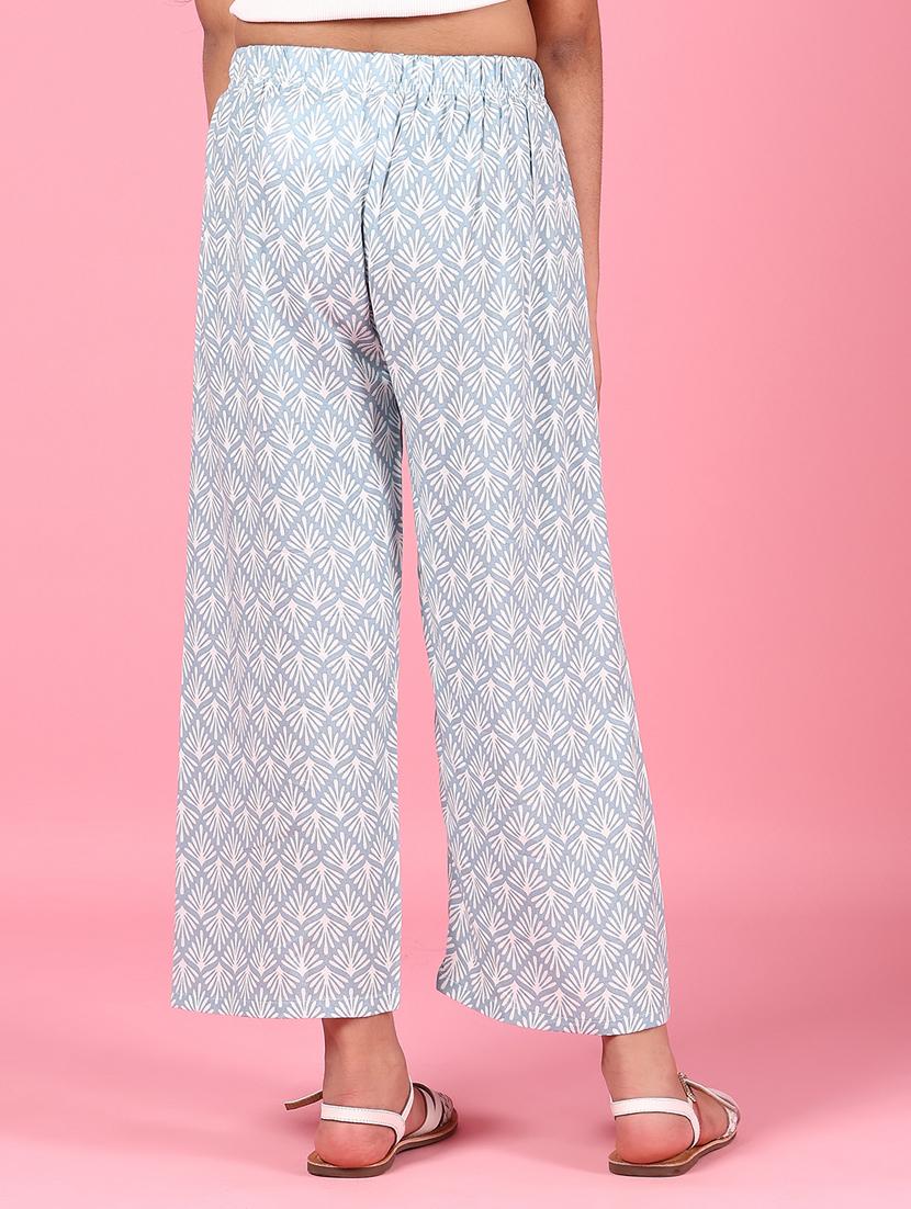 girls printed mid rise palazzo - 21737775 - Standard Image - 3